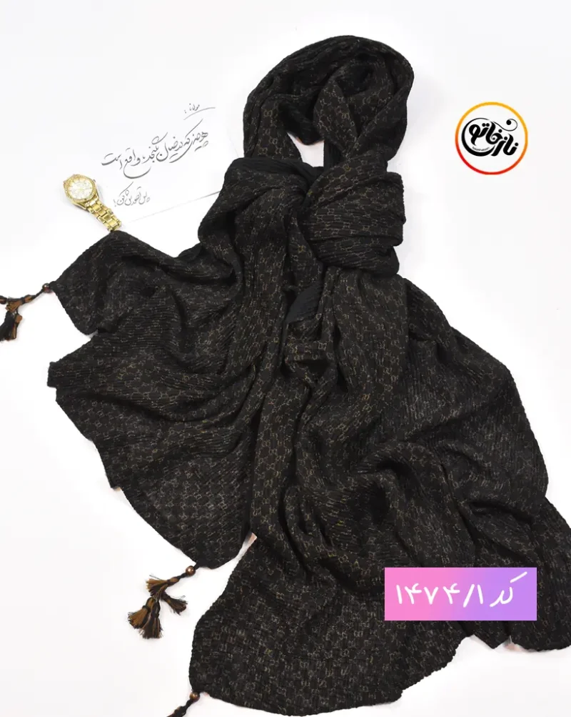 شال پلیسه طلا کوب کد 1474 - Image 2