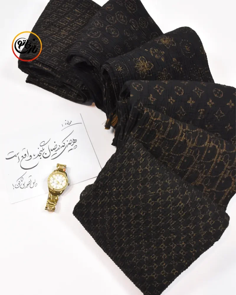 شال پلیسه طلا کوب
