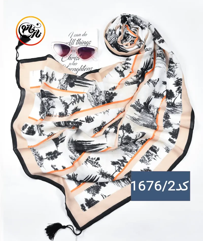 شال نخی طرحدار منظره کد 1676 - Image 3