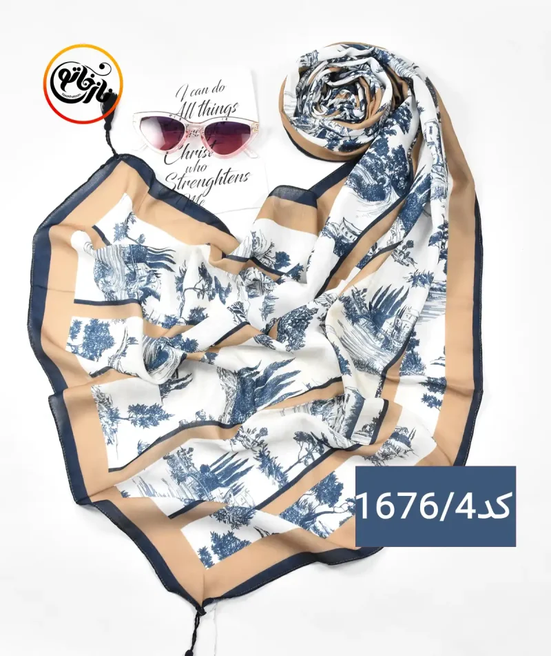 شال نخی طرحدار منظره کد 1676 - Image 5