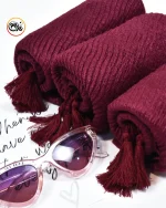 شال مخمل زرشکی کد 1554