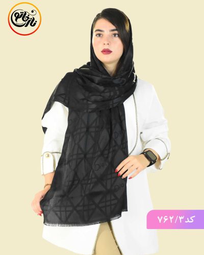 شال مشکی مجلسی ژاکارد