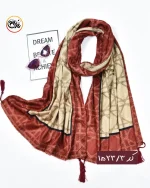 شال مخمل زرشکی کد 1523 - Image 4