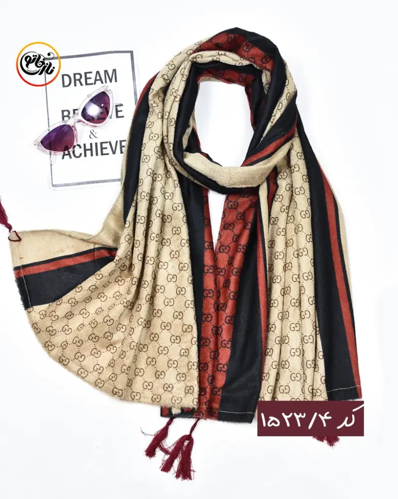 شال مخمل زرشکی کد 1523 - Image 5