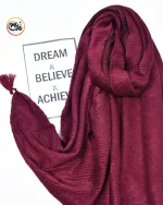 شال مخمل زرشکی کد 1554 - Image 3
