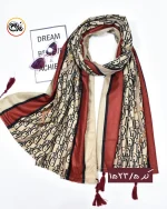 شال مخمل زرشکی کد 1523 - Image 6