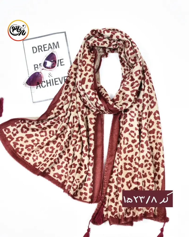 شال مخمل زرشکی کد 1523 - Image 9