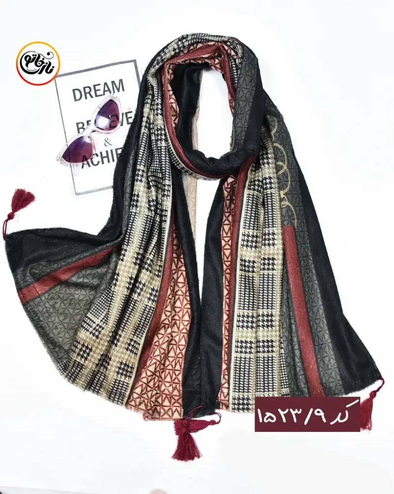 شال مخمل زرشکی کد 1523 - Image 10