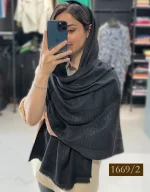 شال ژاکارد لمه مشکی کد 1669