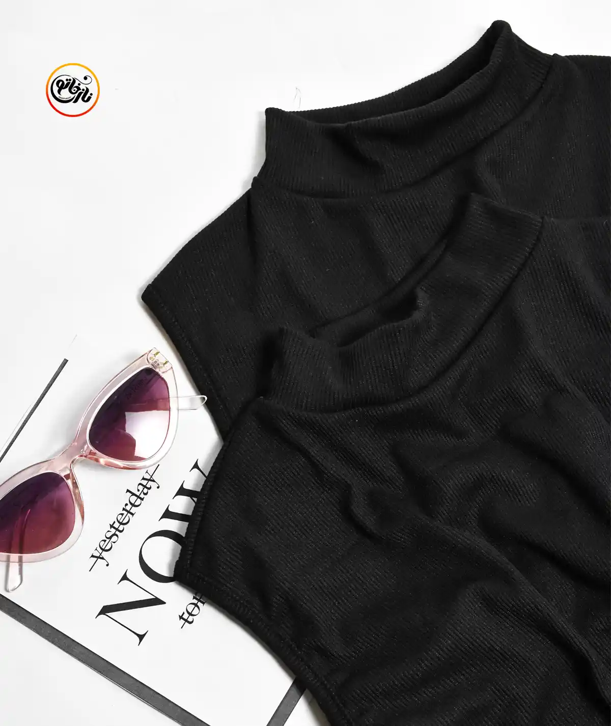 tap.boland.yaghe.gerd.mashki تاپ بلند یقه گرد مشکی کد 1748 - Image 1