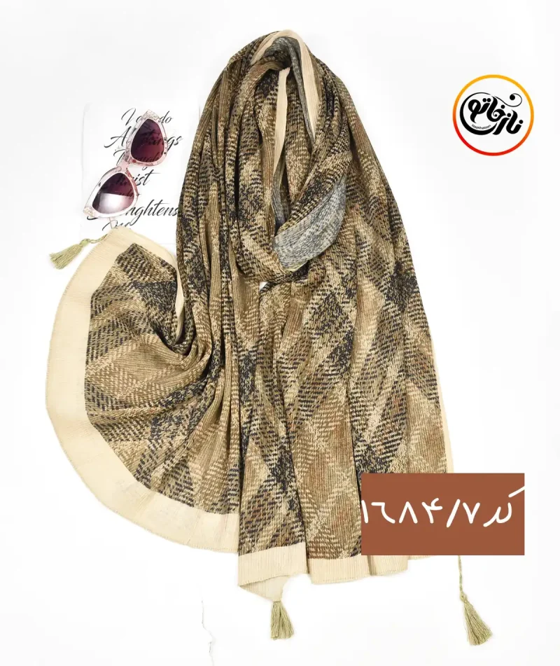 شال برشکا طرحدار کد 1684 - Image 8