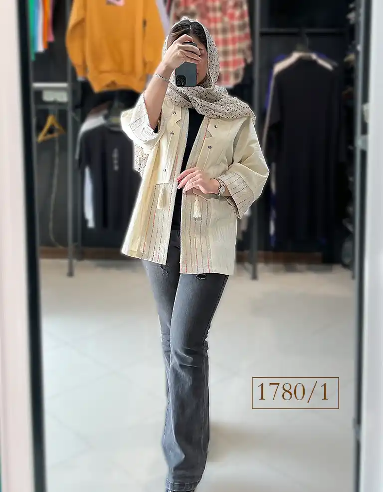 manto.linen.zanane.freesize.nazkhaton.2026 مانتو لینن ترکیبی زنانه کد 1780 - Image 1