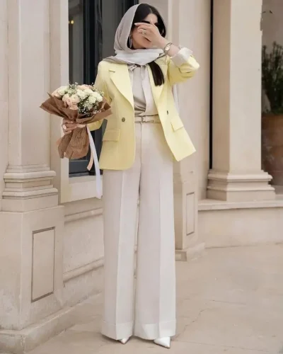 کت زرد کره ای در استایل زنانه ویبرانت