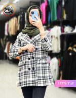 مانتو کتی چهارخونه پاییزه شنل قهوه ای