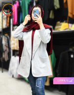 مانتو سوییت یقه امریکایی طوسی