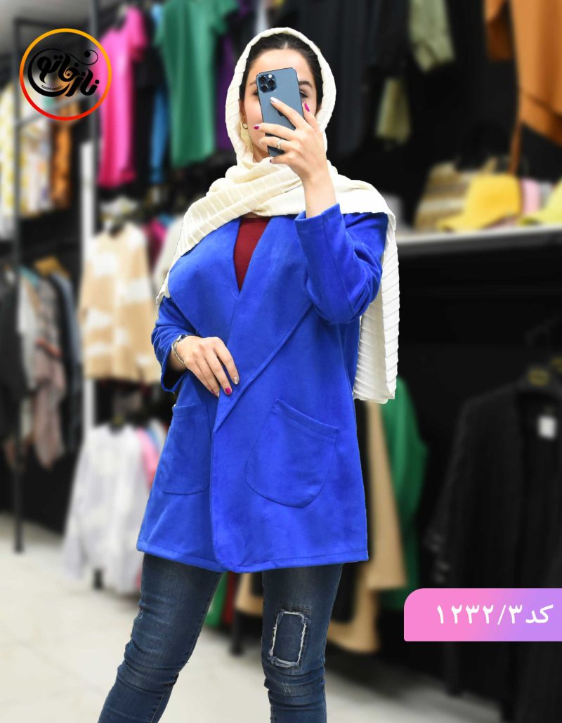 مانتو سوییت یقه امریکایی ابی