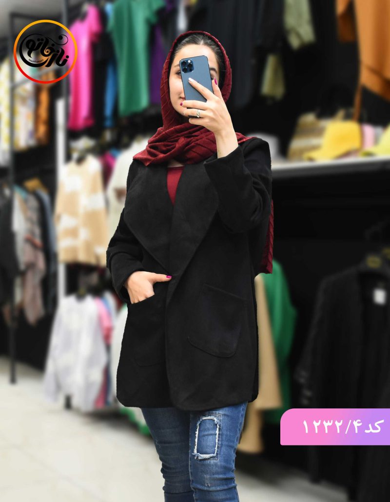 مانتو سوییت یقه امریکایی مشکی