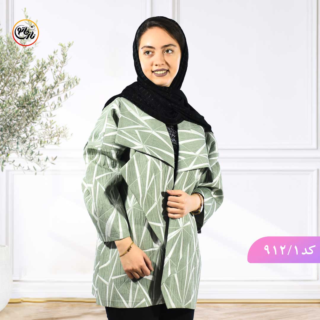 مانتو ژاکارد دو یقه کد 912 مانتو ژاکارد دو یقه
