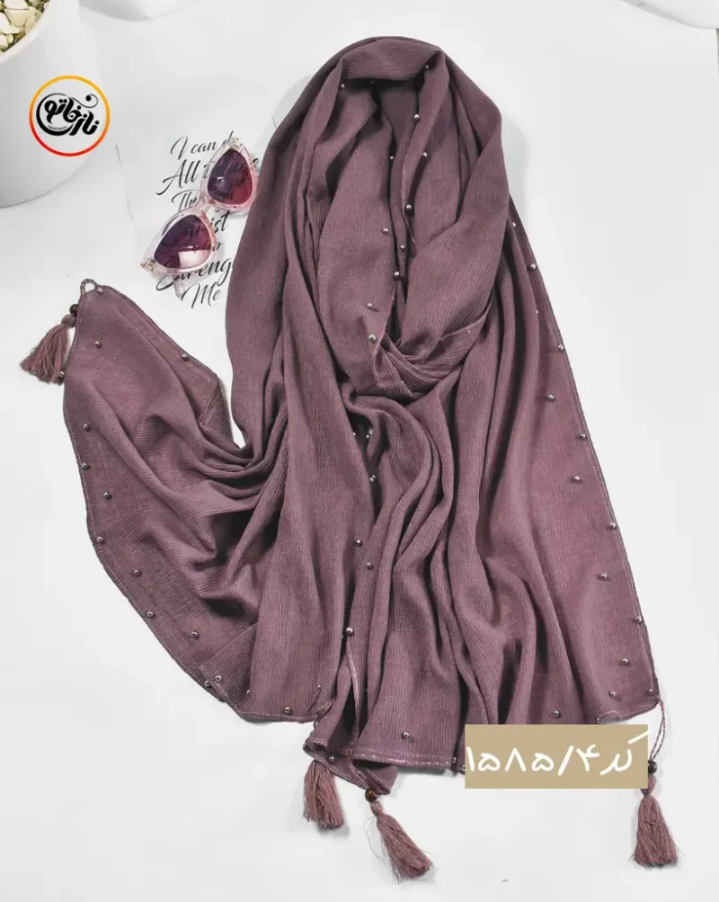 شال مروارید دار پلیسه کد 1585 - Image 5