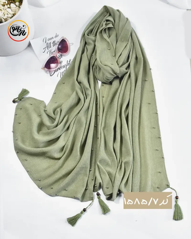 شال مروارید دار پلیسه کد 1585 - Image 8