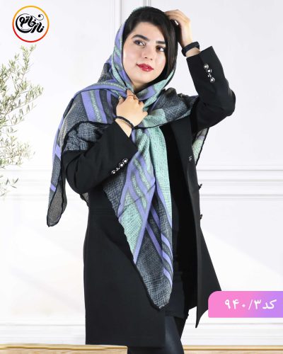 روسری گارزا ژاکارد دور دست دوز