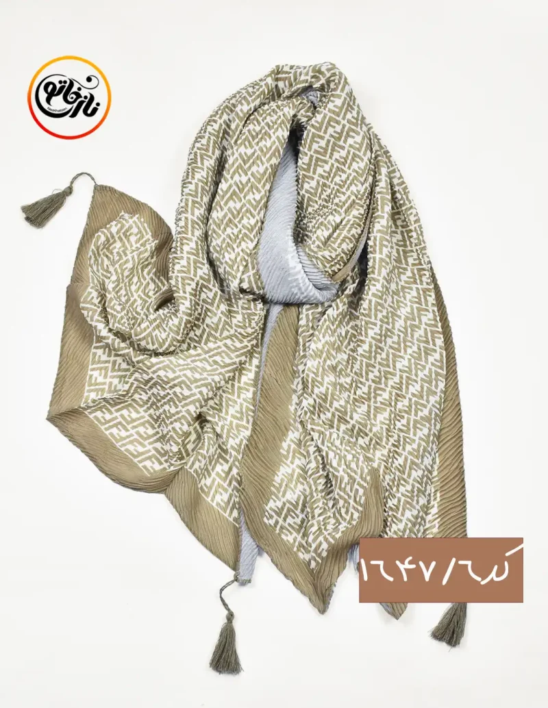 شال کرم نسکافه ای کد 1647 - Image 7