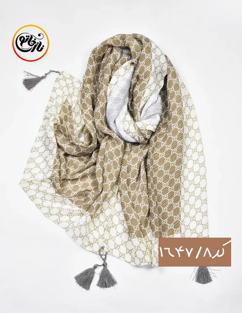 خرید شال طرحدار کرمی