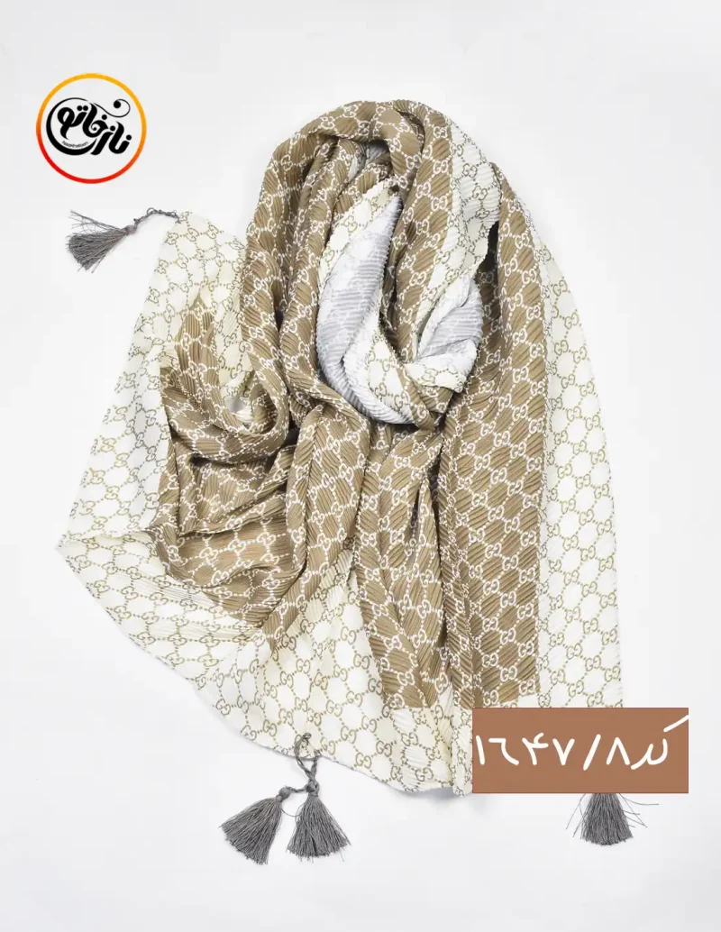 خرید شال طرحدار کرمی