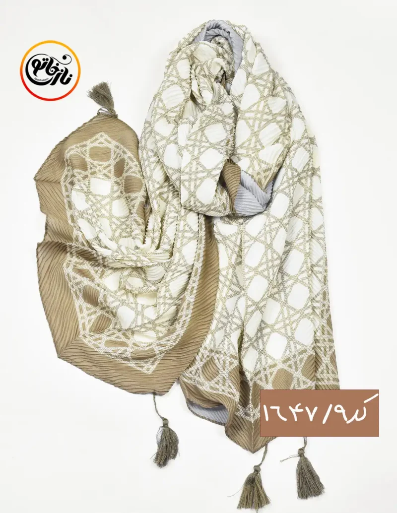شال کرم نسکافه ای کد 1647 - Image 10