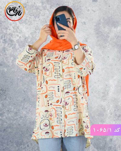 مانتو لینن کوبیسم نارنجی