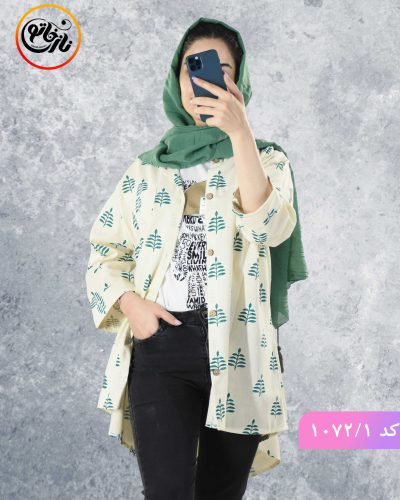 مانتو لینن گندم سبز