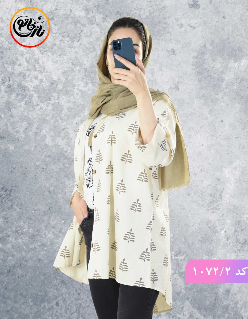 مانتو لینن گندم قهوه ی