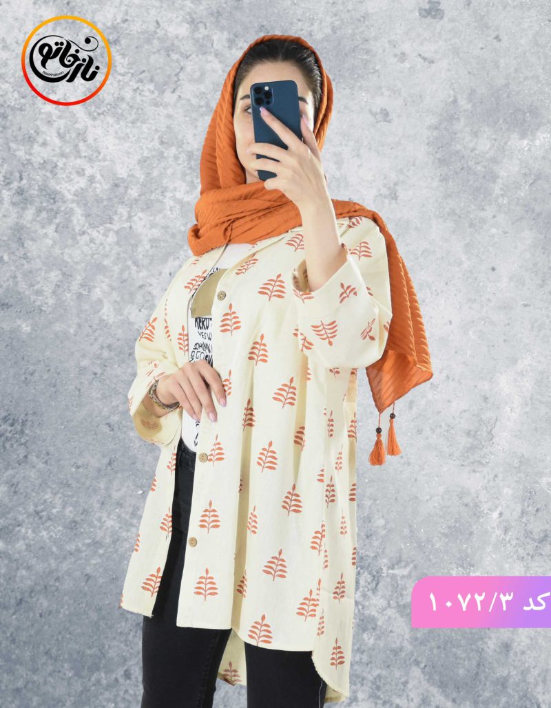مانتو لینن گندم نارنجی