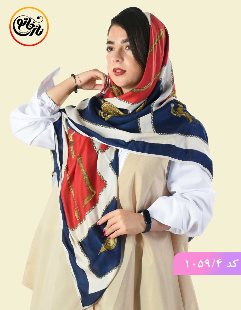 روسری نخی ارغوان قرمز
