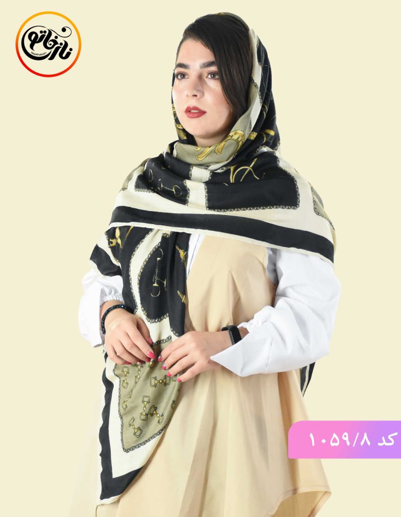 روسری نخی ارغوان مشکی