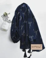 شال طرحدار سرمه ای