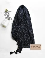 شال طرحدار سرمه ای کد 1729 - Image 9