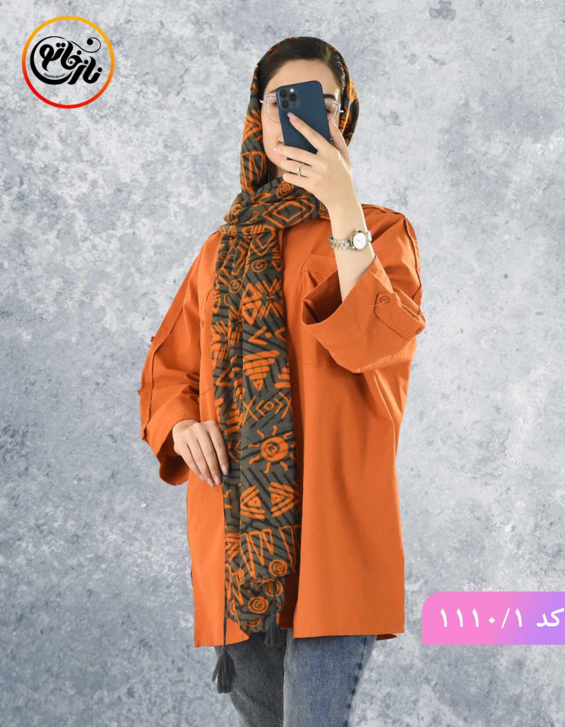 مانتو لینن استین دکمه ستایش کد 1110 - Image 1
