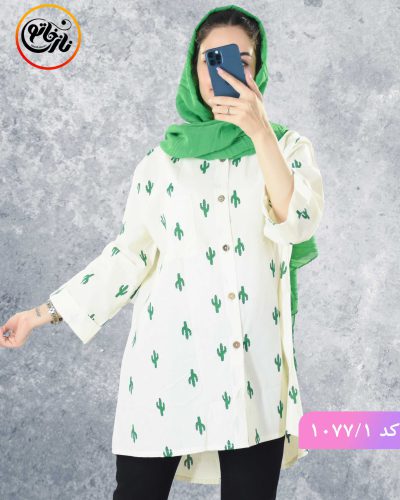 مانتو لینن کاکتوس سبز