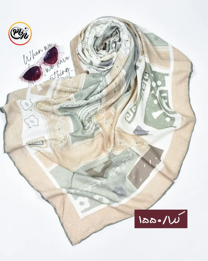 روسری نخی طرحدار کد 1550 - Image 2
