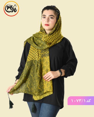 شال نخی گلبرگ زرد
