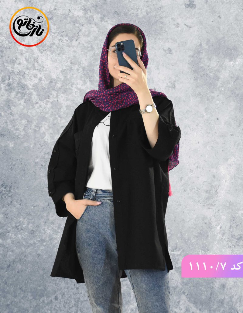 مانتو لینن استین دکمه ستایش کد 1110 - Image 10