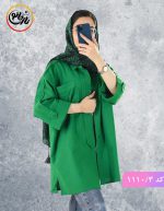 مانتو لینن استین دکمه ستایش کد 1110 - Image 6