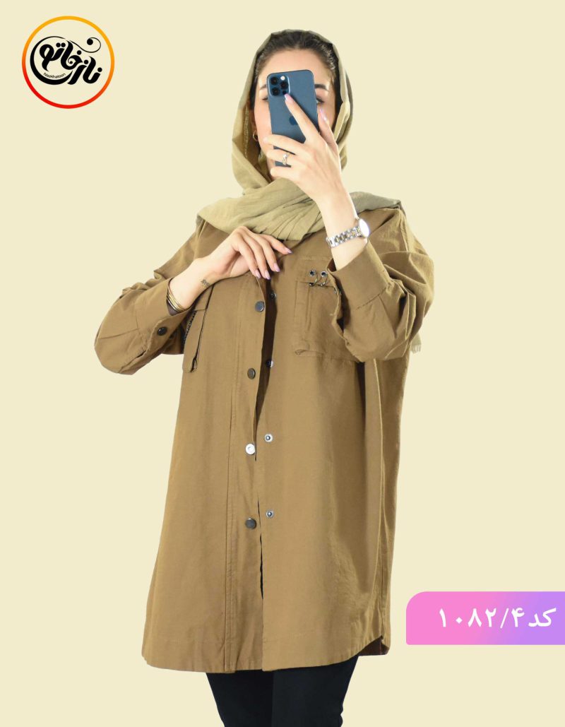 مانتو لینن شبنم قهوه ای