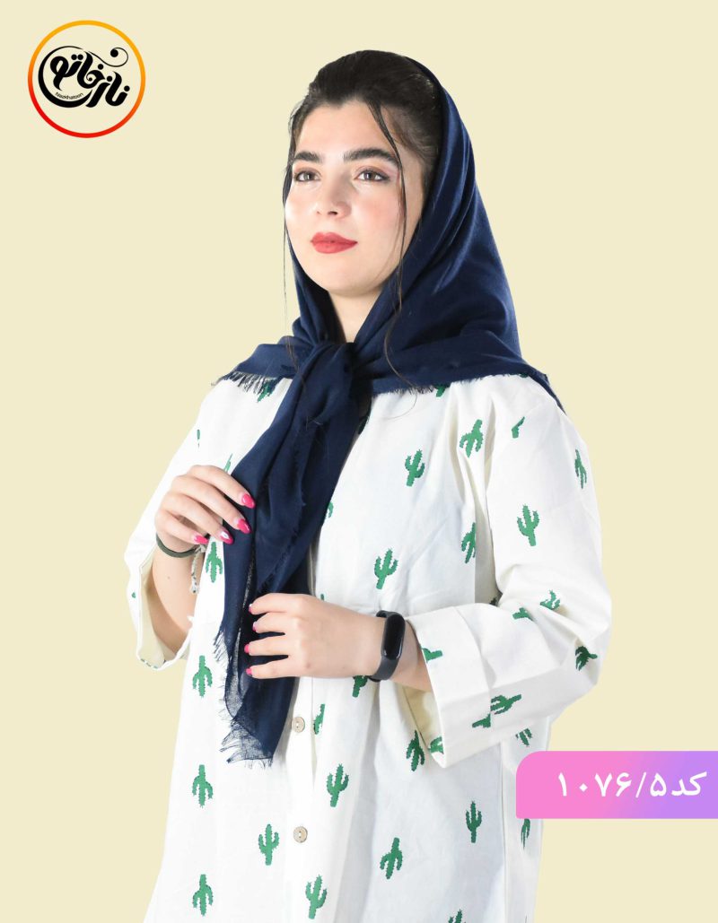 روسری ضد چروک قواره 110 سورمه ای