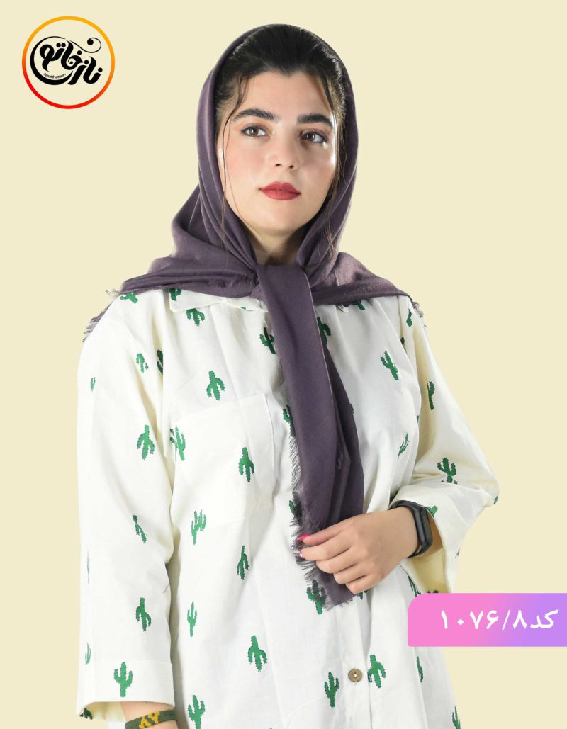 روسری ضد چروک قواره 110 بادمجونی