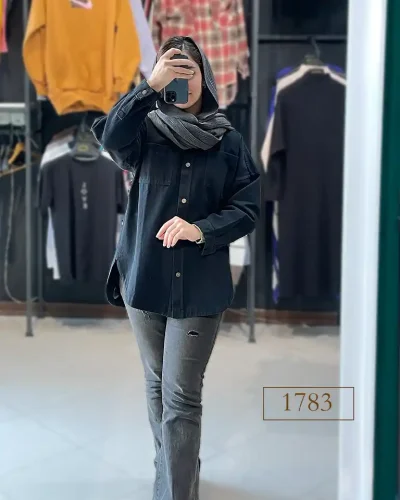 مانتو لینن مشکی دکمه دار