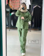 ست مانتو شلوار کارگو کد 1793 - Image 2