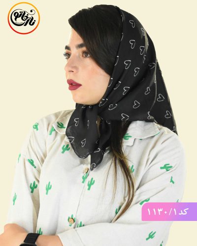 مینی اسکارف قلبی مشکی