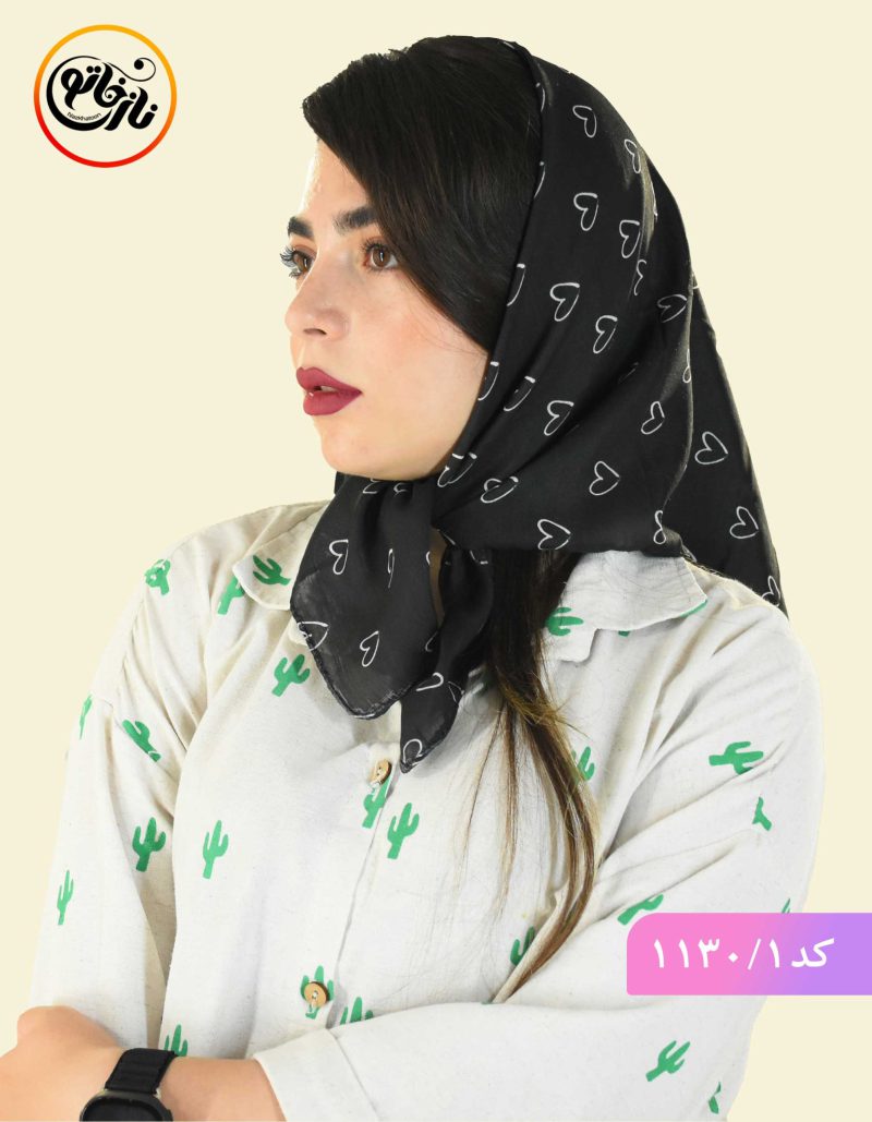 مینی اسکارف قلبی مشکی